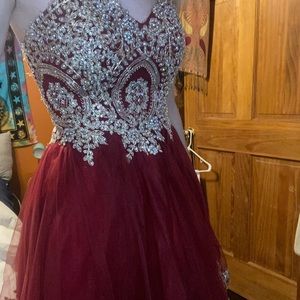 Maroon and gold gorgeous dress!